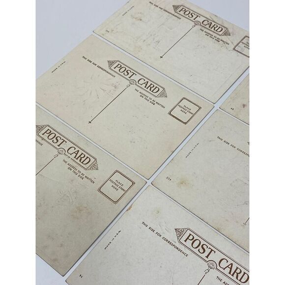 Antique Divided Back Unposted Postcard Embossed Christmas Tidings Dinner Holiday - Picture 5 of 6